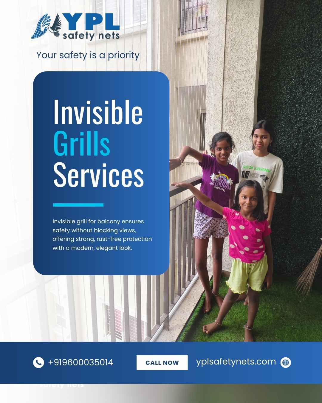  invisible grill for balcony by ypl safety nets